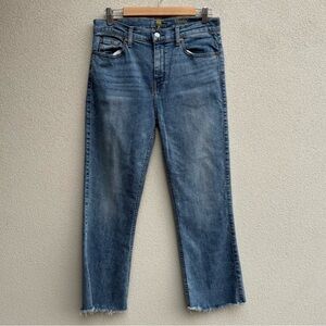 7 For All Mankind - Cropped Ali Fray Hem Straight Leg Jeans 31